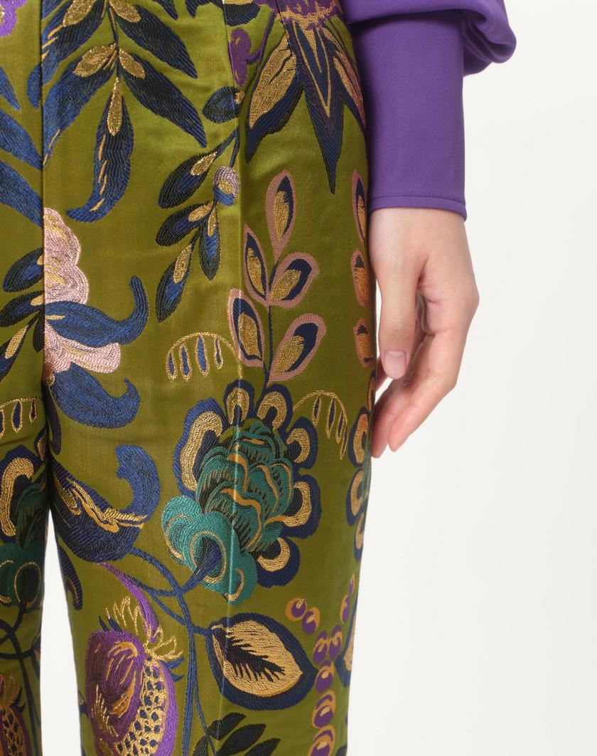 Valentino Handbags Pantaloni In Apres L'hiver Jacquard Floreale Lurex per Donna in Multicolor | Valentino IT Promozione Limitata