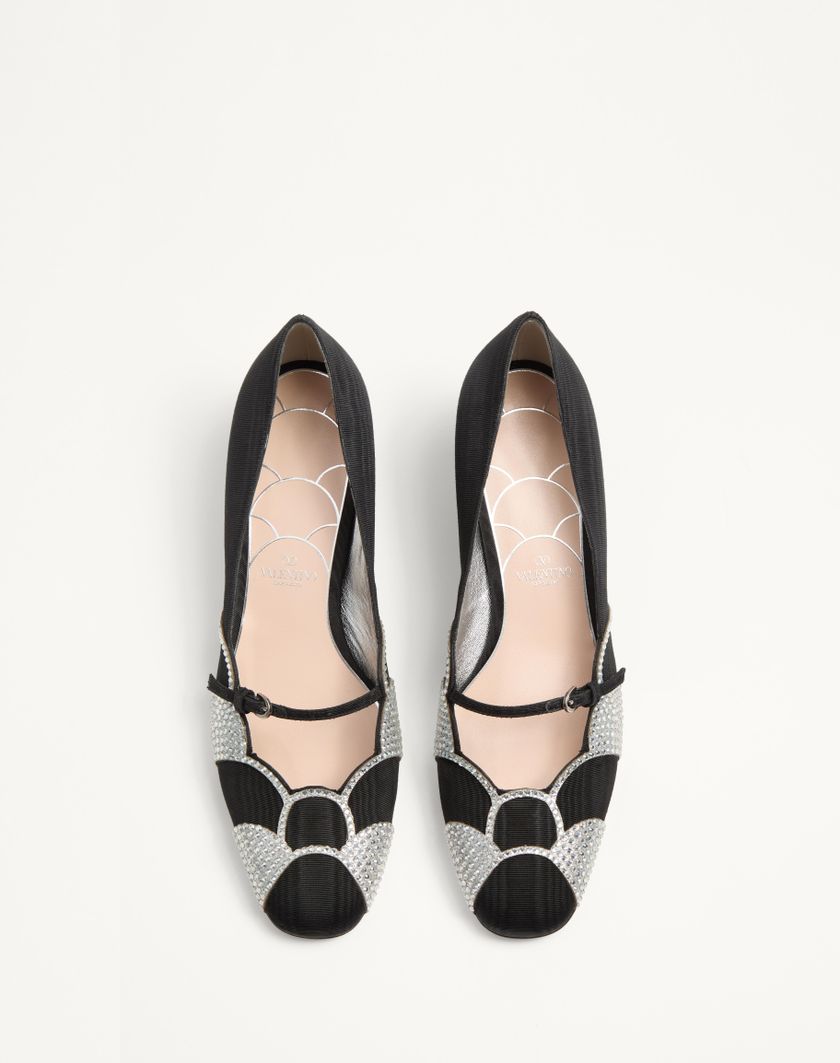 Valentino Handbags Décolleté Bowow In Tessuto Moirè Con Cristalli 45mm per Donna in Nero/silver | Valentino IT Convenienza