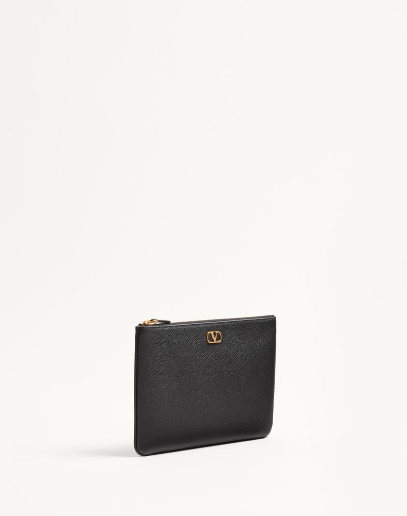 Valentino Handbags Pochette Vlogo Signature In Vitello Granato per Donna in Nero | Valentino IT Prezzo Ridotto