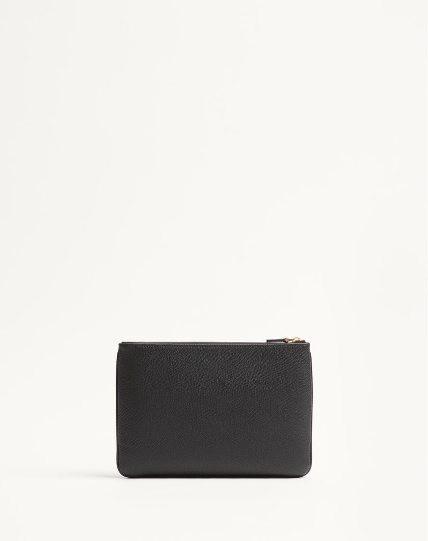 Valentino Handbags Pochette Vlogo Signature In Vitello Granato per Donna in Nero | Valentino IT Prezzo Ridotto