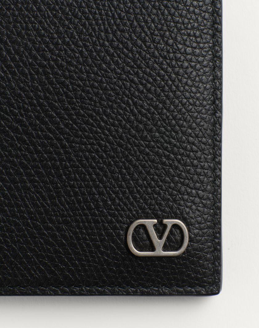 Valentino Handbags Portafoglio Vlogo Signature In Vitello Granato per Uomo in Nero | Valentino IT Presa