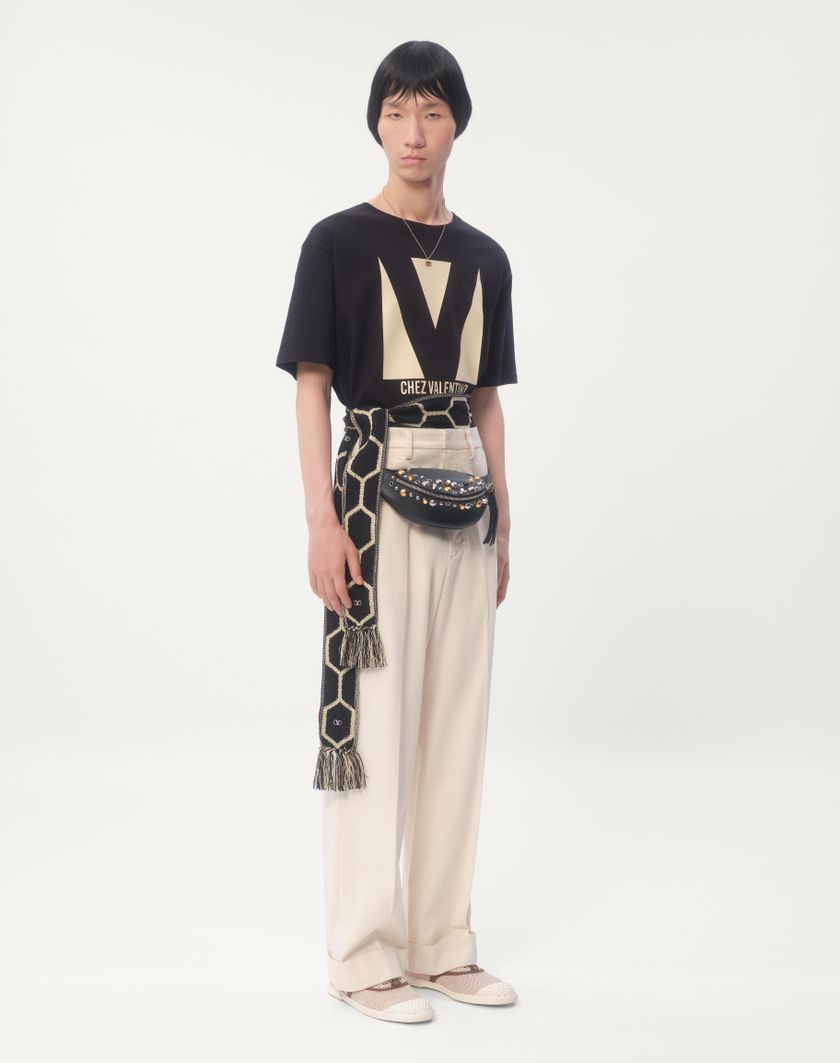Valentino Handbags T-shirt In Cotone Con Stampa Chez Valentino per Uomo in Avorio | Valentino IT I Più Venduti