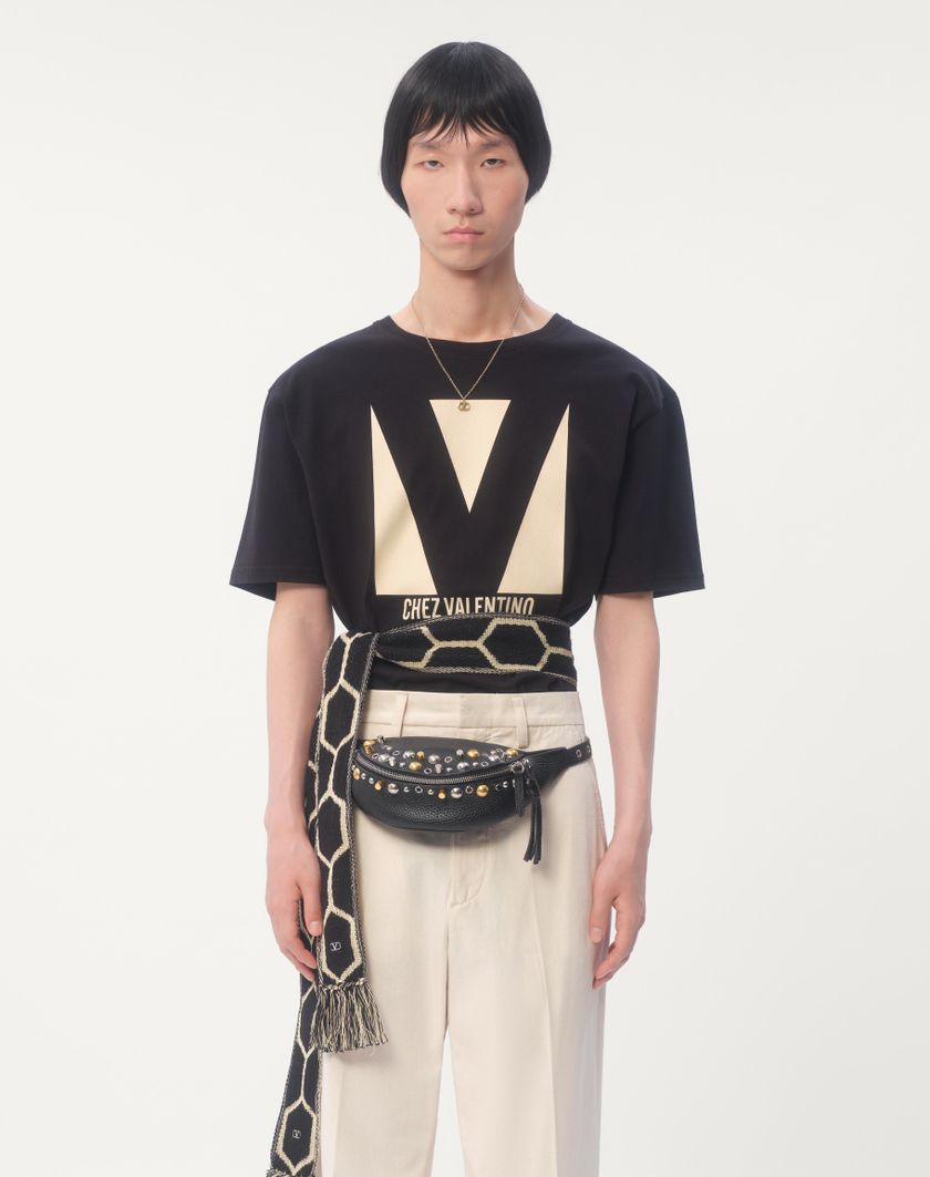 Valentino Handbags T-shirt In Cotone Con Stampa Chez Valentino per Uomo in Avorio | Valentino IT I Più Venduti