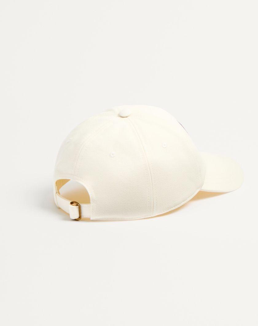 Valentino Handbags Baseball Cap Chez Valentino In Cotone Con Ricamo per Uomo in Avorio/nero | Valentino IT Negozio