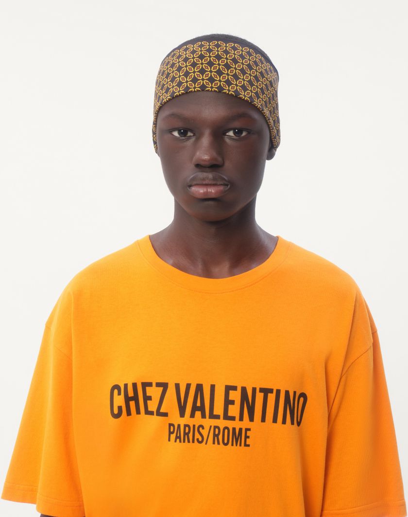 Valentino Handbags T-shirt In Cotone Con Stampa Chez Valentino per Uomo in Avorio | Valentino IT Italia