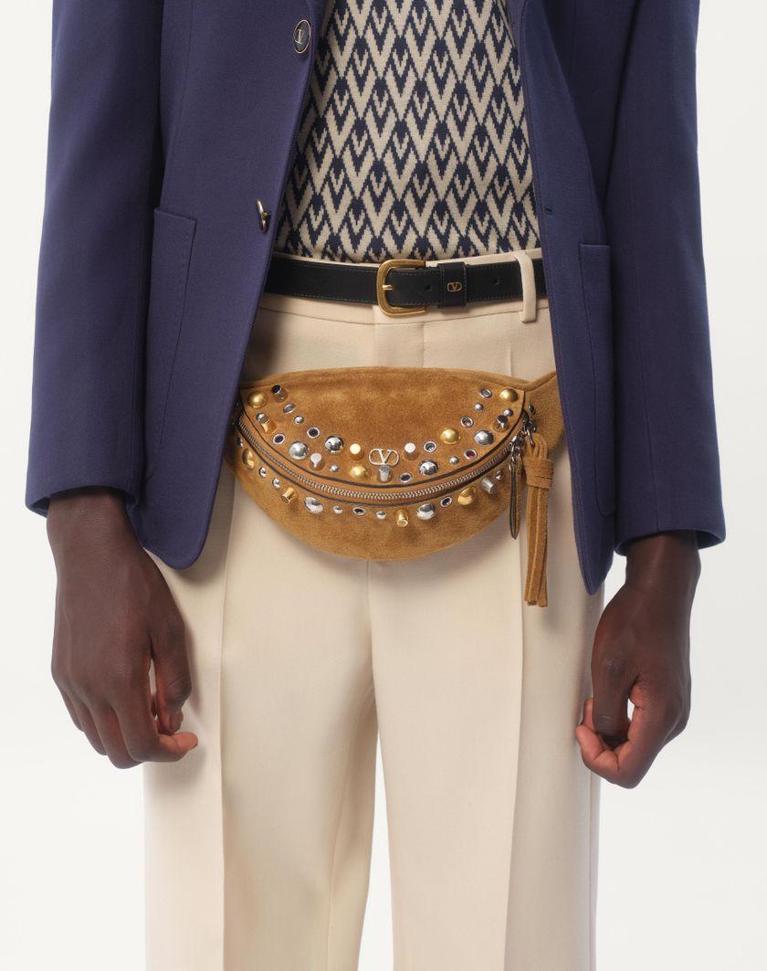 Valentino Handbags Giacca Monopetto In Gabardina Di Lana per Uomo in Indaco | Valentino IT Vendita