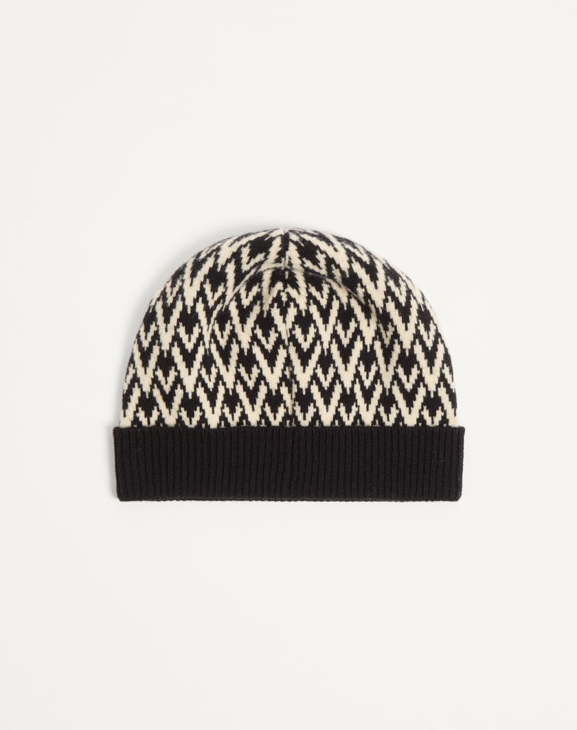 Valentino Handbags Beanie Knitted Toute La V Signature In Lana per Uomo in Navy/crema | Valentino IT Prezzo Ridotto