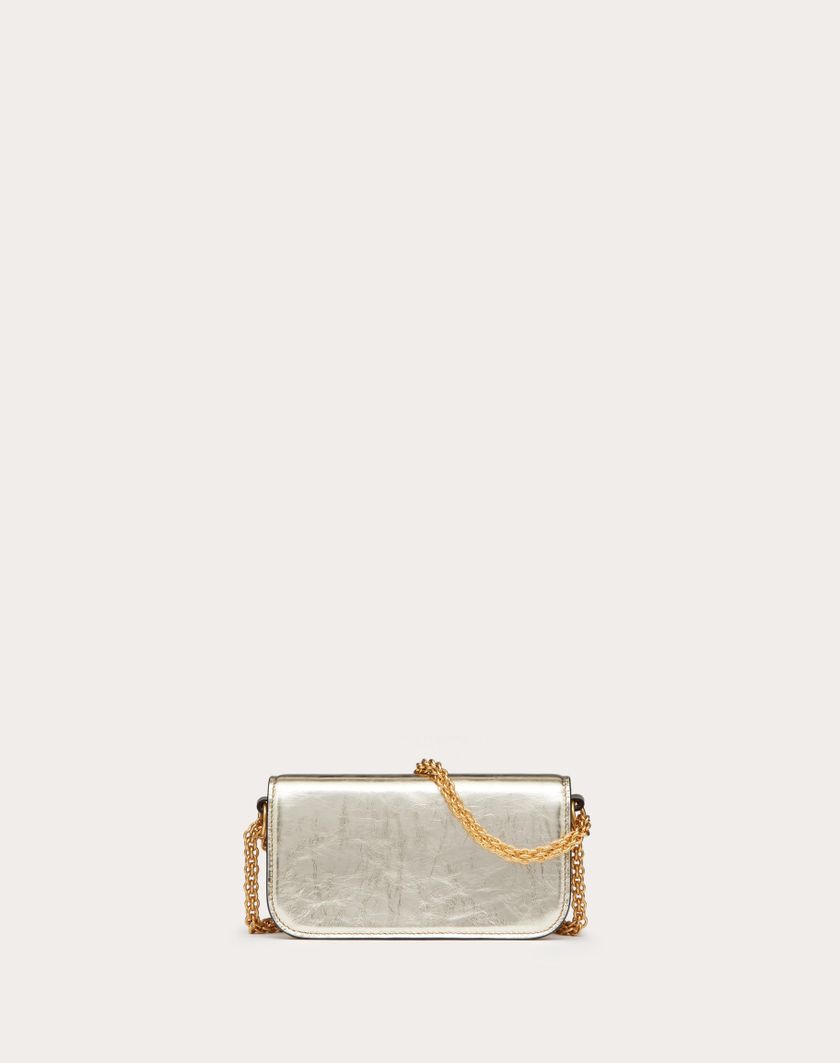 Valentino Handbags Borsa Piccola A Spalla Valentino Garavani Locò In Vitello Metallizzato per Donna in Platino | Valentino IT Economico