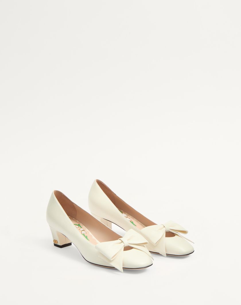 Valentino Handbags Décolleté Bowow In Capretto 45mm per Donna in Avorio | Valentino IT Hotsell