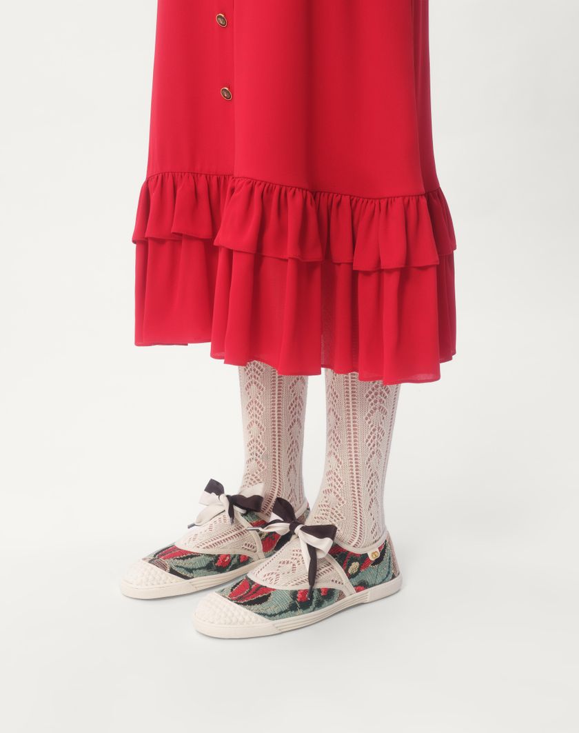 Valentino Handbags Sneaker Ballerina Bay By Bay In Tessuto Jacquard Con Ricamo Floreale per Donna in Multicolor | Valentino IT In Saldo