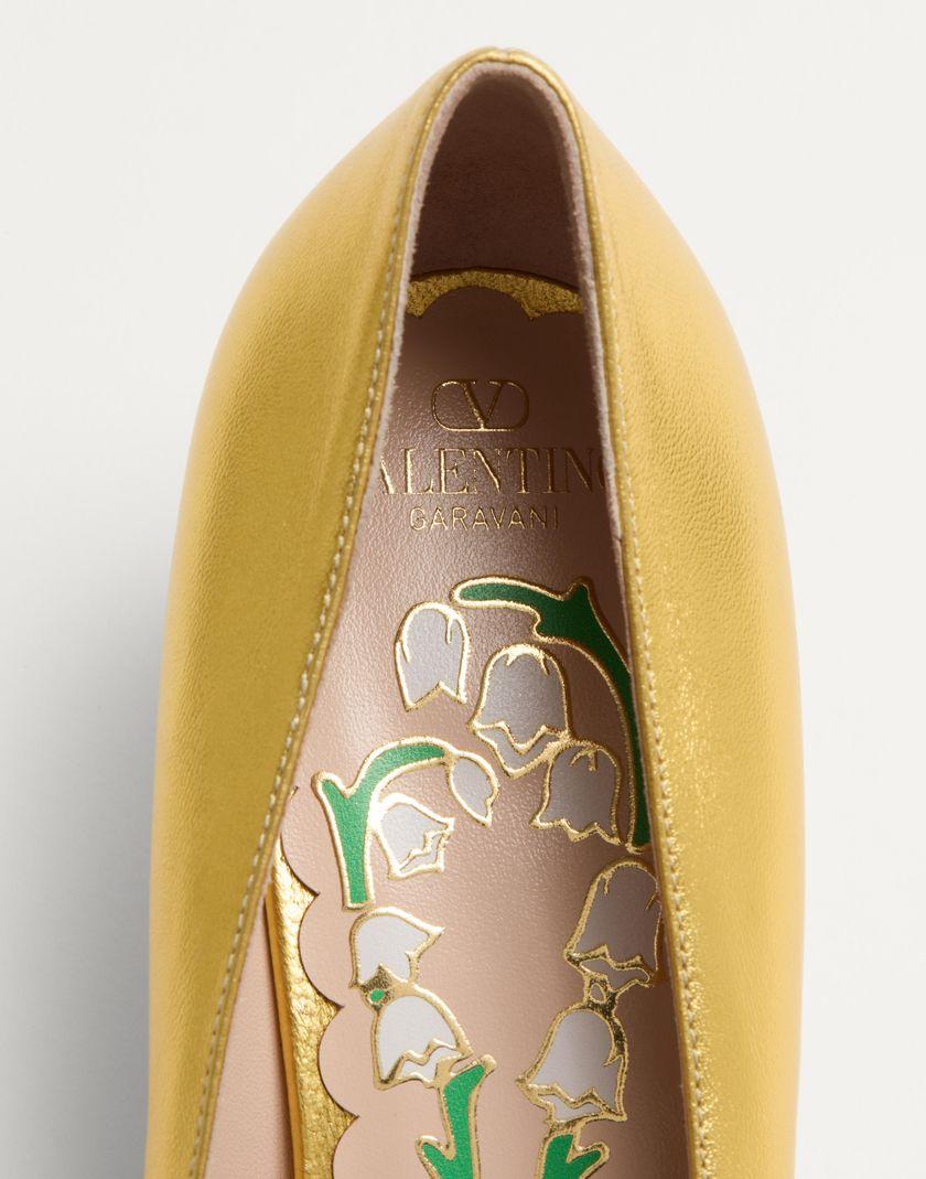 Valentino Handbags Décolleté Bowow In Nappa Laminata 45mm per Donna in Oro | Valentino IT Italia