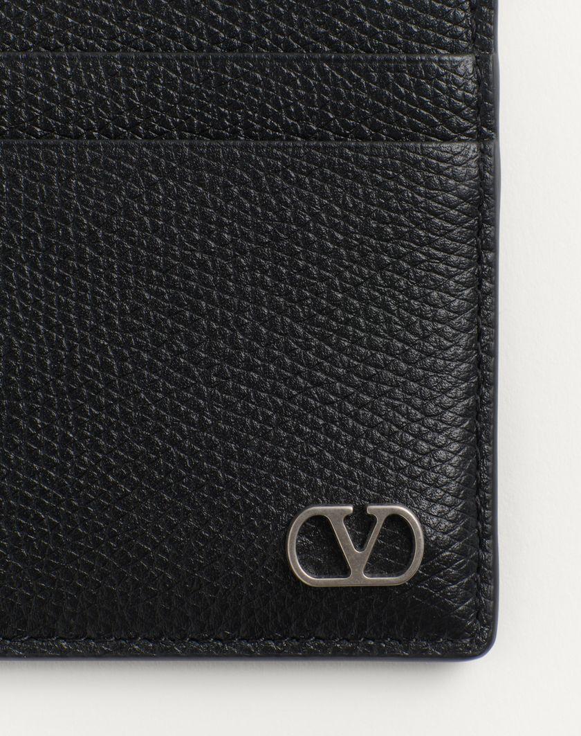 Valentino Handbags Portacarte Vlogo Signature In Vitello Granato per Uomo in Nero | Valentino IT Affare Del Giorno