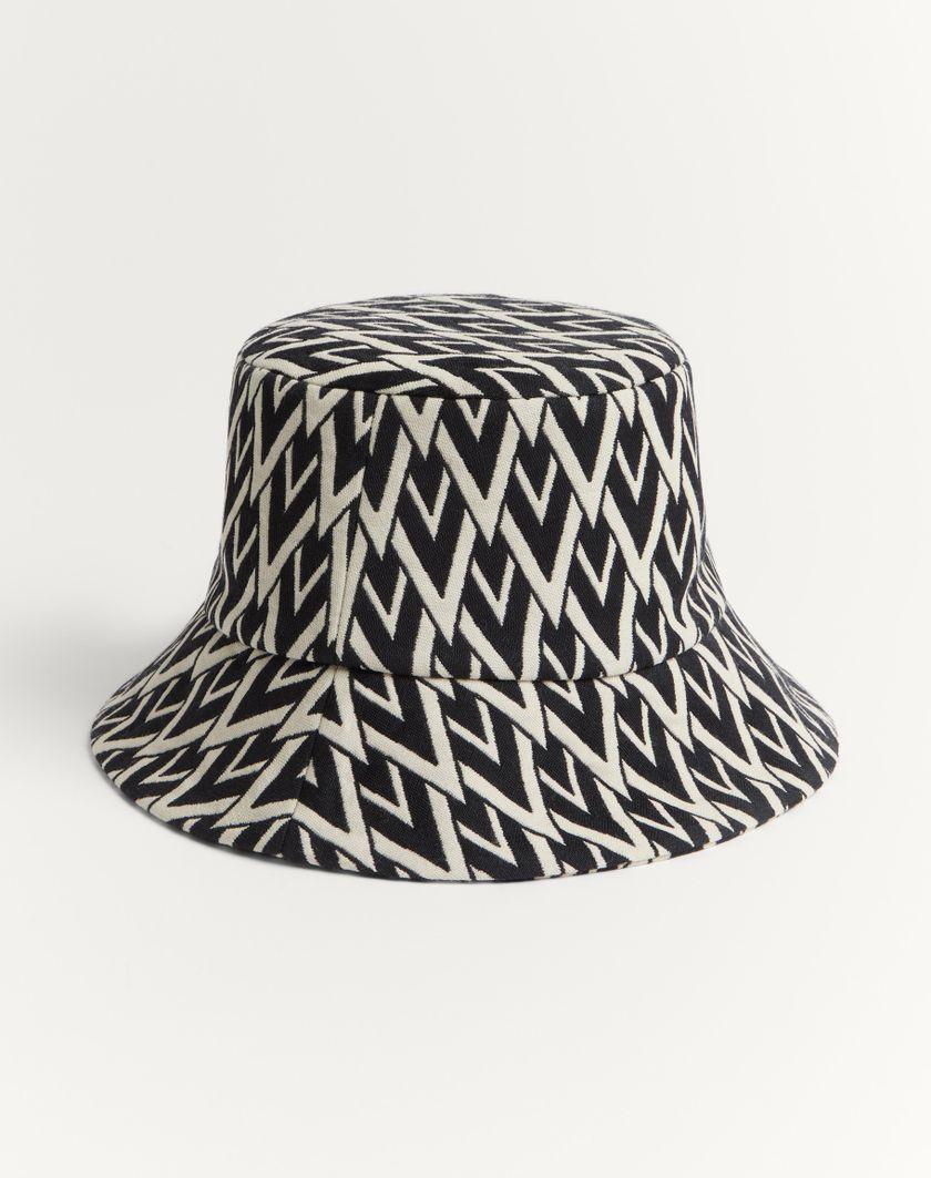 Valentino Handbags Cappello Bucket Toute La V In Lana per Donna in Nero/crema | Valentino IT Presa