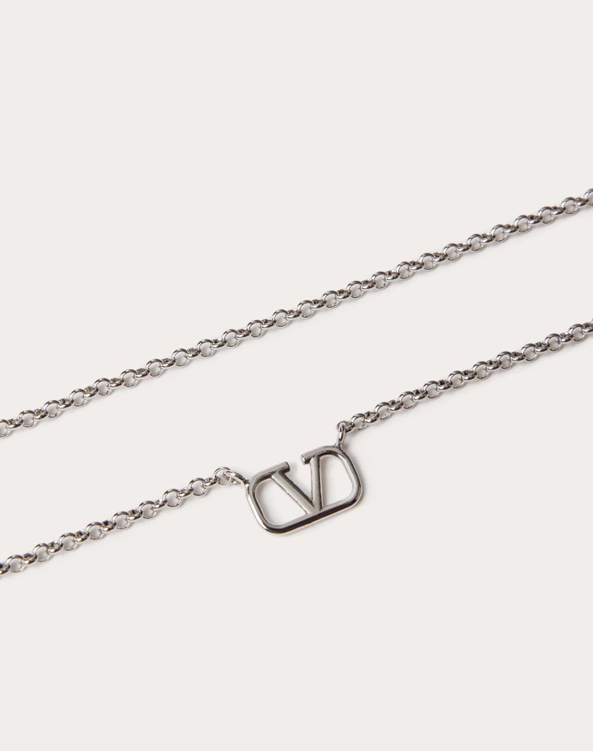 Valentino Handbags Collana Vlogo Signature In Metallo per Uomo in Palladio | Valentino IT Hotsell