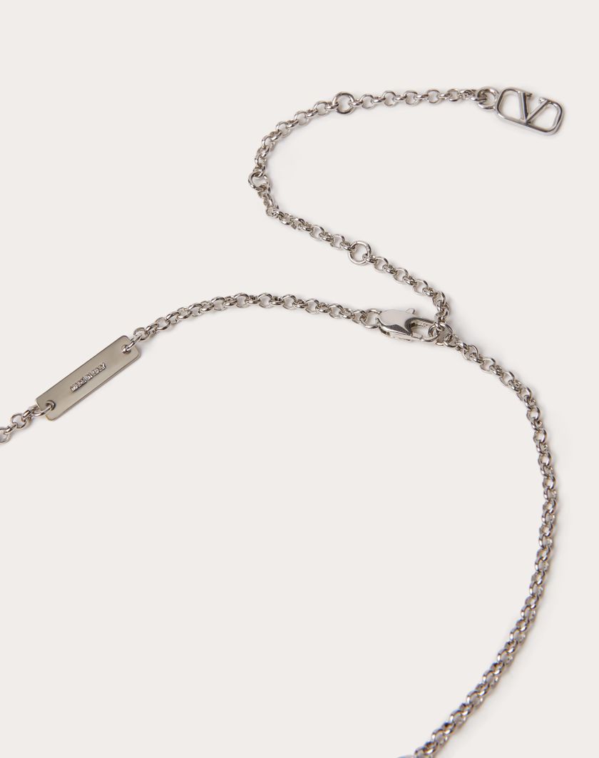 Valentino Handbags Collana Vlogo Signature In Metallo per Uomo in Palladio | Valentino IT Hotsell