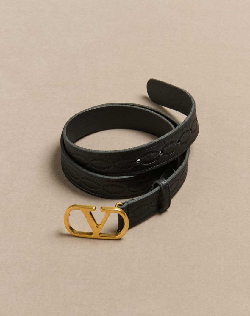 Valentino Handbags Cintura Vlogo Signature In Vitello 30 Mm per Uomo in Nero | Valentino IT I Più Venduti