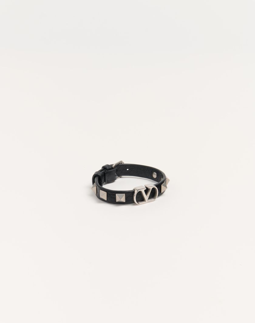 Valentino Handbags Bracciale Vlogo Signature In Vitello Granato per Uomo in Nero | Valentino IT Vendite Flash