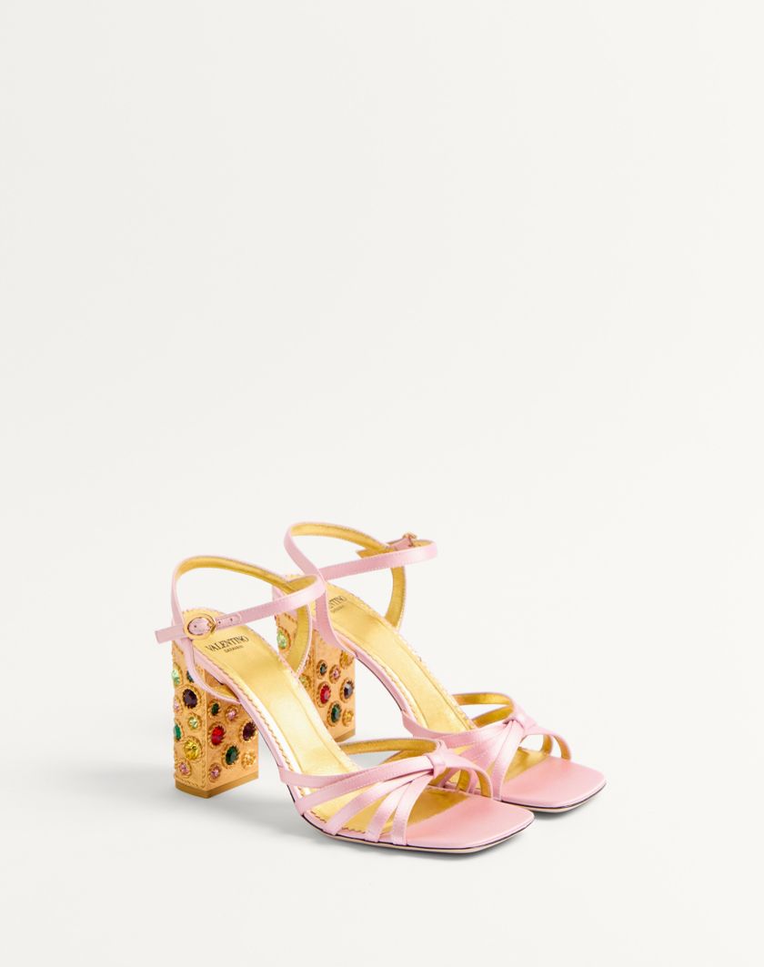 Valentino Handbags Sandalo Preshoes In Raso Con Cristalli 90mm per Donna in Multicolor | Valentino IT Italy