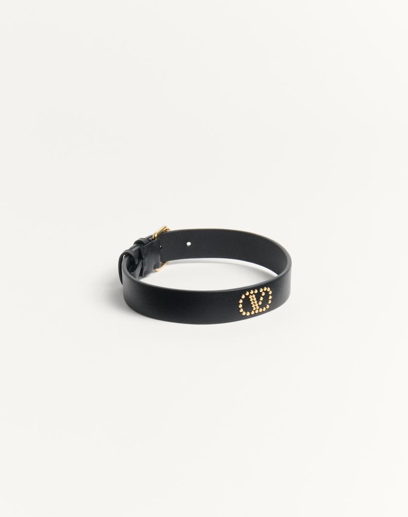 Valentino Handbags Choker Valentino Garavani Vlogo Signature In Pelle E Metallo per Donna in Nero | Valentino IT Italia