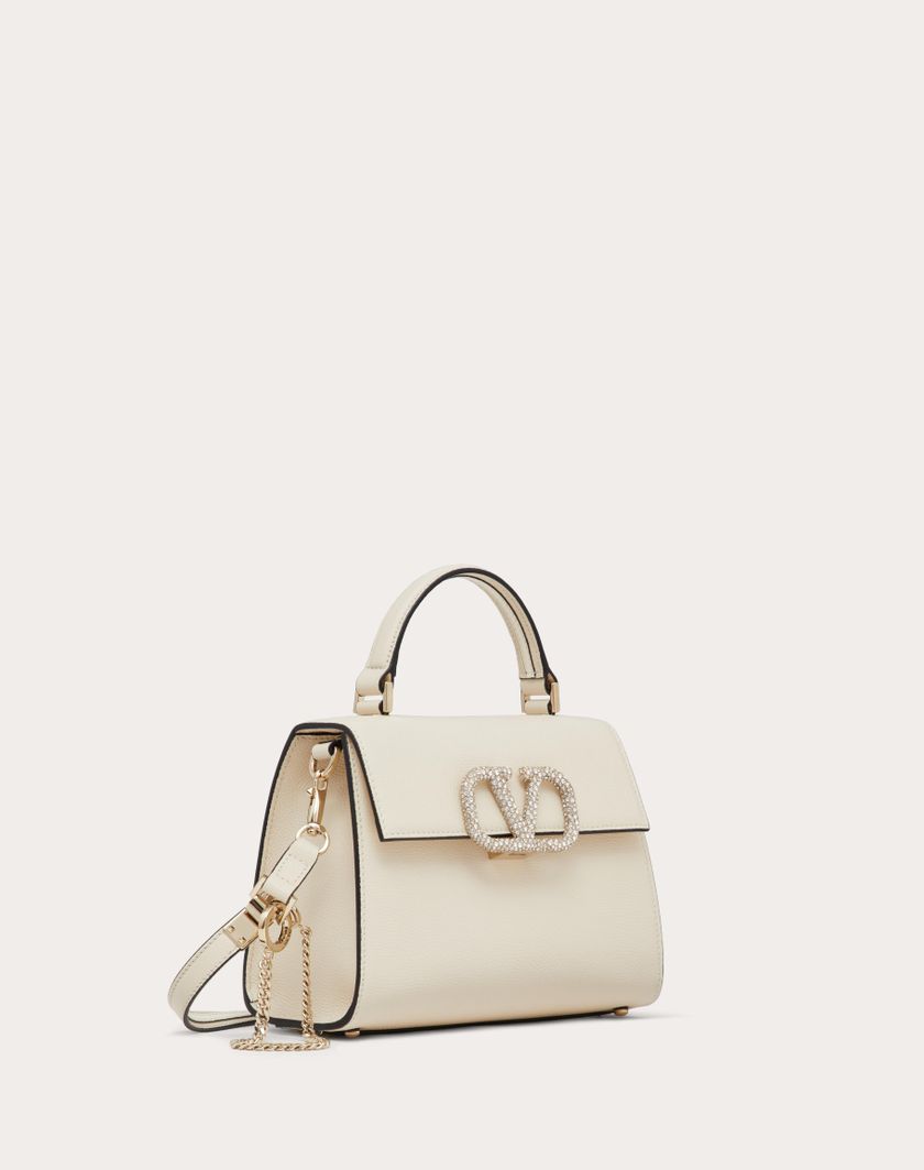 Valentino Handbags Borsa A Mano Piccola Vsling Con Logo Gioiello per Donna in Light Ivory/crystal | Valentino IT Saldi