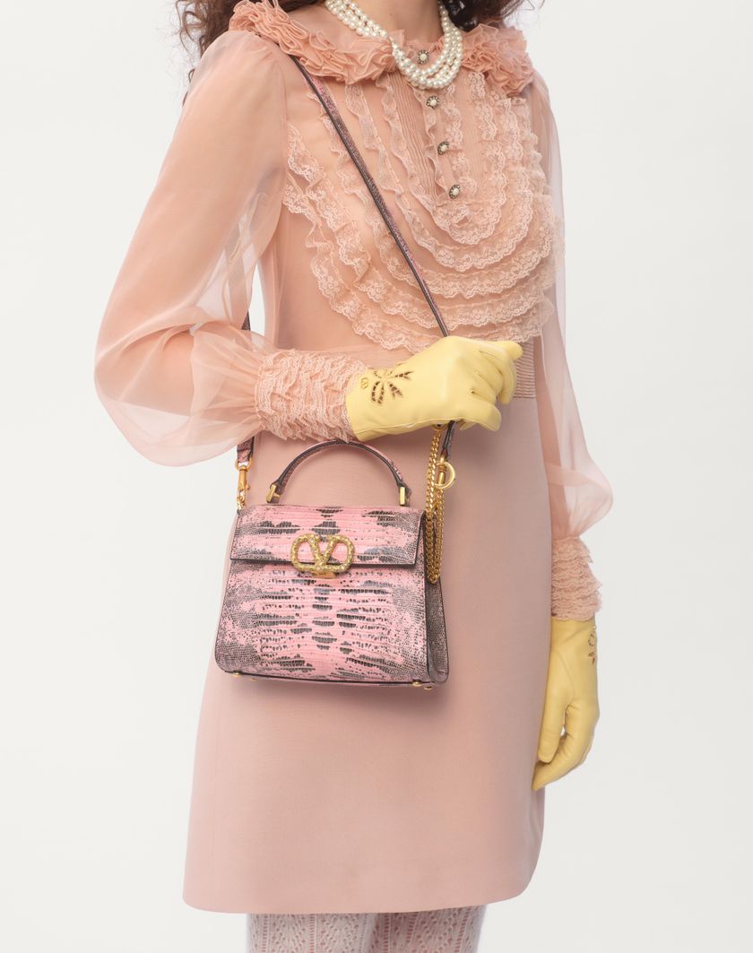 Valentino Handbags Borsa A Mano Mini Valentino Garavani Vsling In Tejus Con Logo Gioiello per Donna in Rosa | Valentino IT Vendita Economica