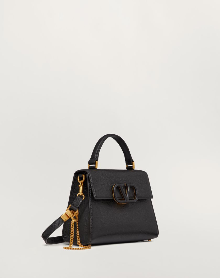 Valentino Handbags Borsa A Mano Piccola Vsling In Vitello Granato per Donna in Blu Porcellana/grigio | Valentino IT In Saldo