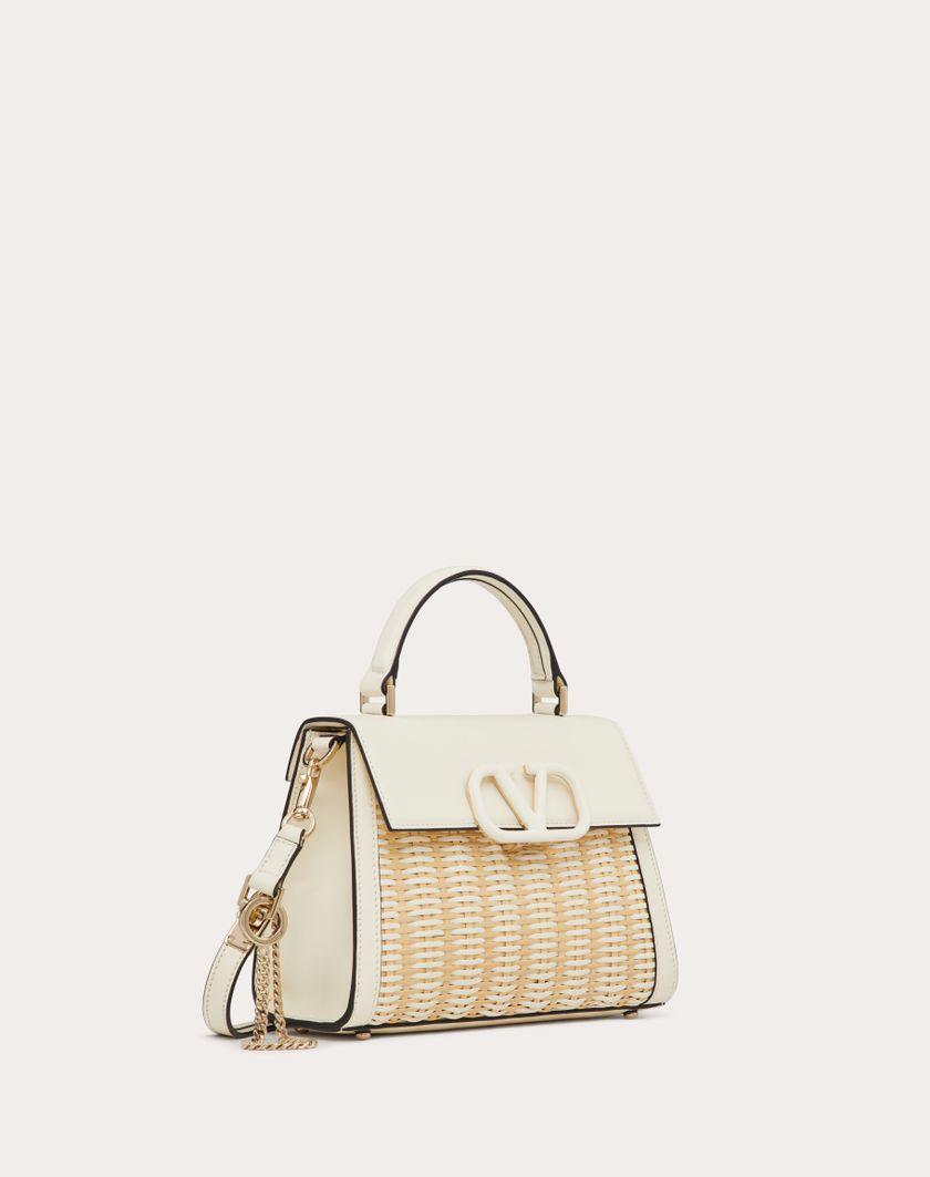 Valentino Handbags Borsa A Mano Piccola Vsling In Midollino per Donna in Naturale/avorio | Valentino IT Moda