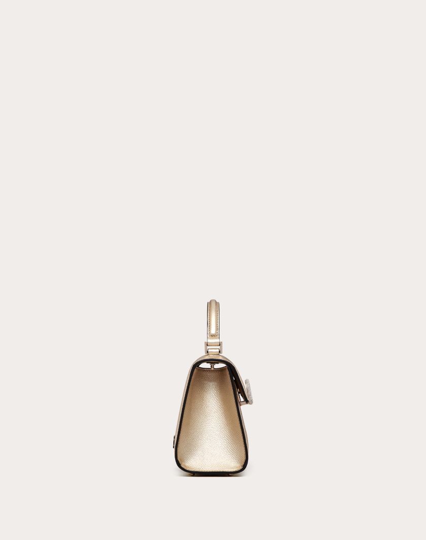 Valentino Handbags Borsa A Mano Mini Vsling In Vitello Granato Metallizzato per Donna in Platino/crystal | Valentino IT 2025