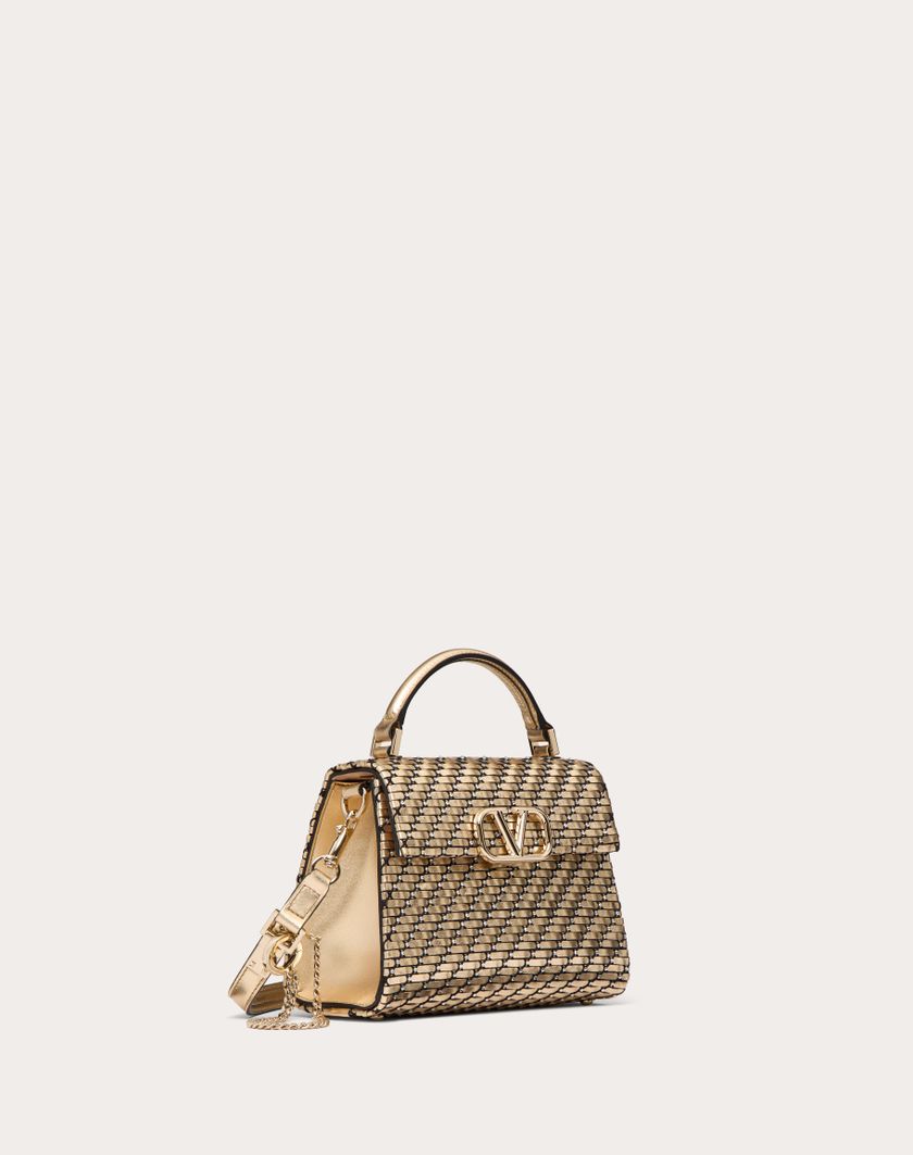 Valentino Handbags Borsa A Mano Mini Valentino Garavani Vsling Intrecciata per Donna in Oro/crystal | Valentino IT 2025