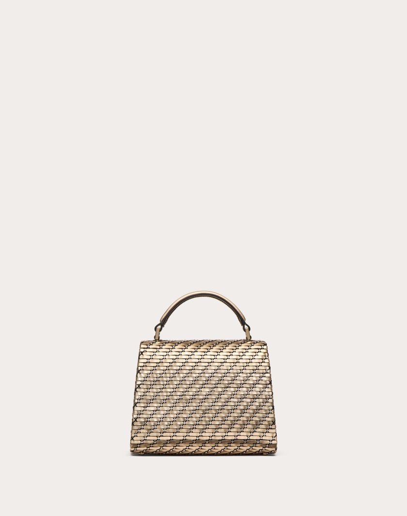 Valentino Handbags Borsa A Mano Mini Valentino Garavani Vsling Intrecciata per Donna in Oro/crystal | Valentino IT 2025
