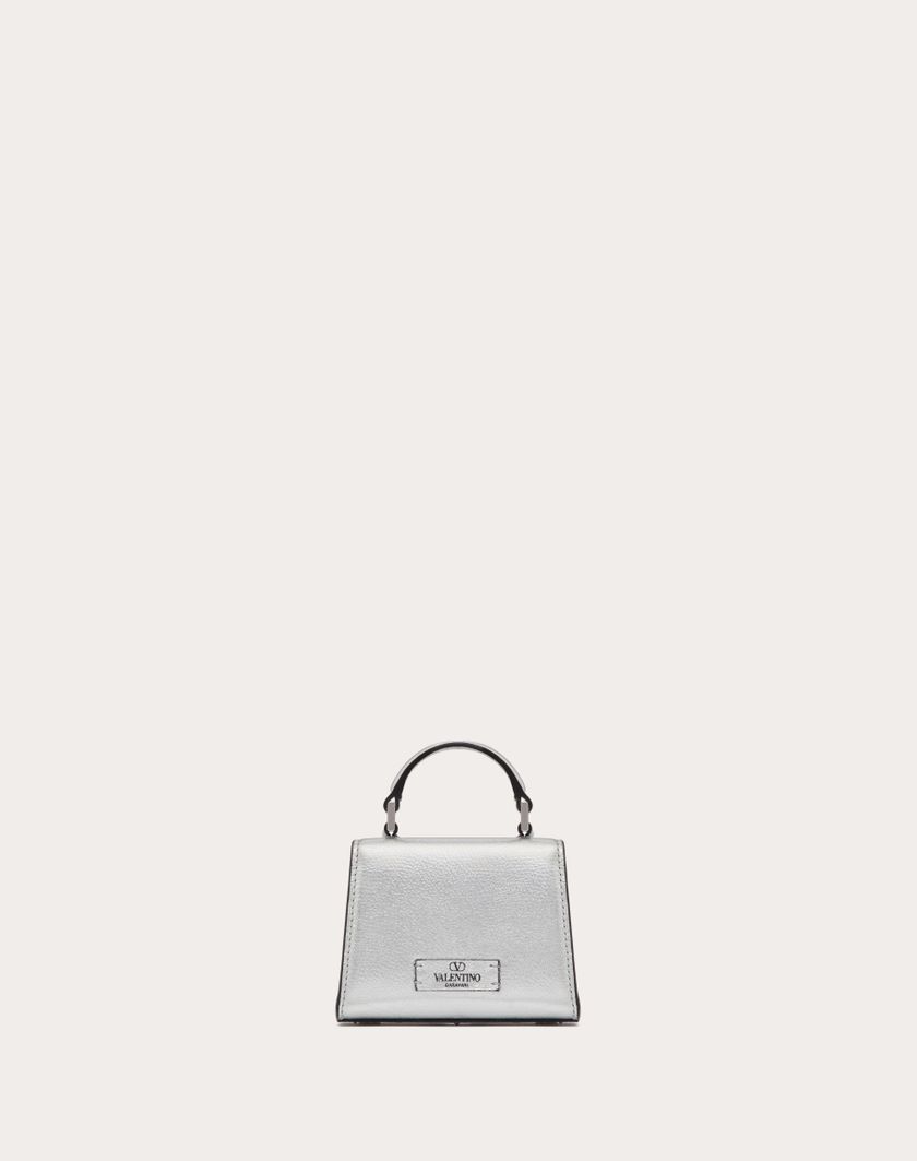 Valentino Handbags Borsa A Mano Micro Vsling In Vitello Granato Metallizzato per Donna in Argento | Valentino IT Promozione