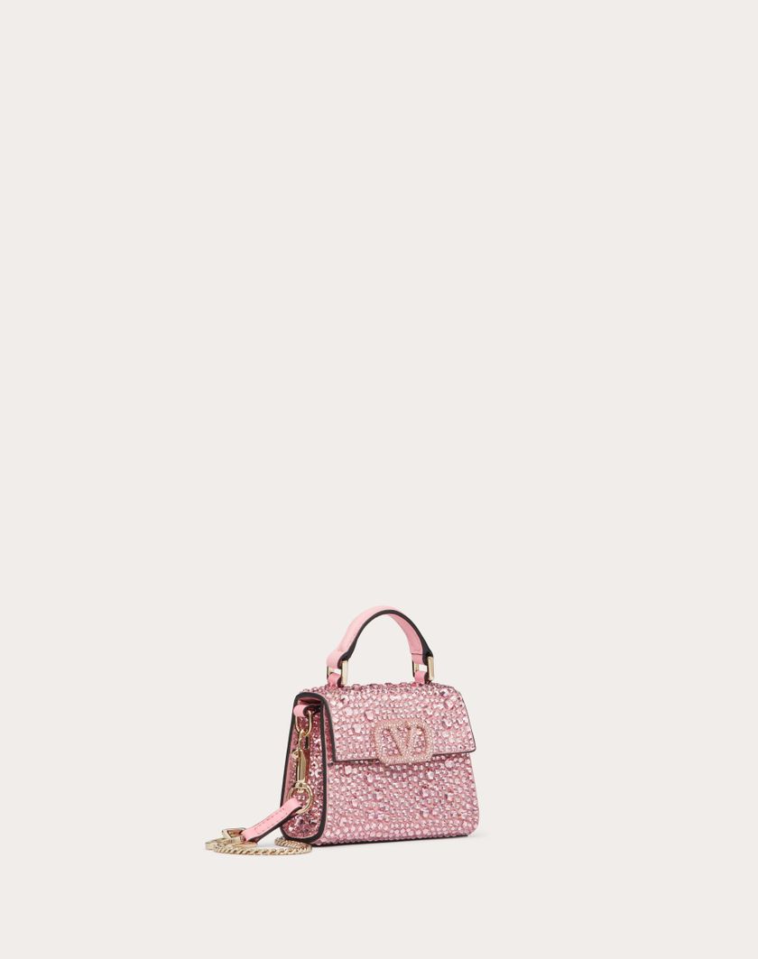 Valentino Handbags Borsa A Mano Micro Vsling Ricamata per Donna in Rose/bubble | Valentino IT Spedizione Gratuita