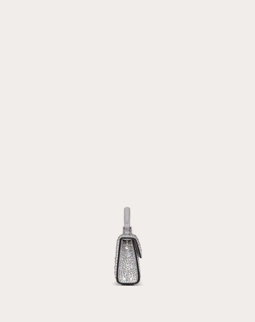 Valentino Handbags Borsa A Mano Micro Vsling Ricamata per Donna in Grigio/crystal | Valentino IT Pezzi Unici
