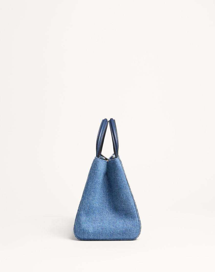 Valentino Handbags Borsa A Mano Media Valentino Garavani Alltime In Denim Con Tracolla Nastro Ricamato per Donna in Denim/worker/multicolor | Valentino IT Soddisfazione Garantita