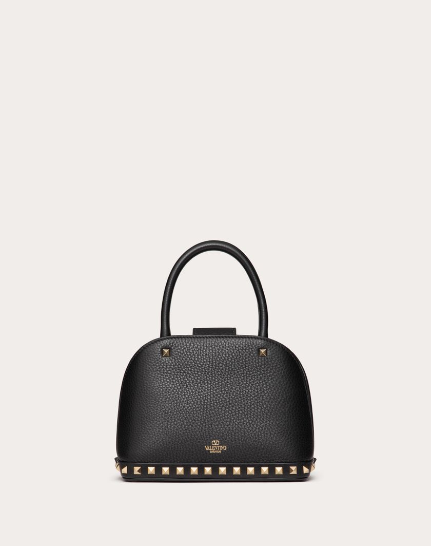 Valentino Handbags Borsa Piccola A Mano Valentino Garavani Rockstud In Vitello Granato per Donna in Nero | Valentino IT Shopping Online