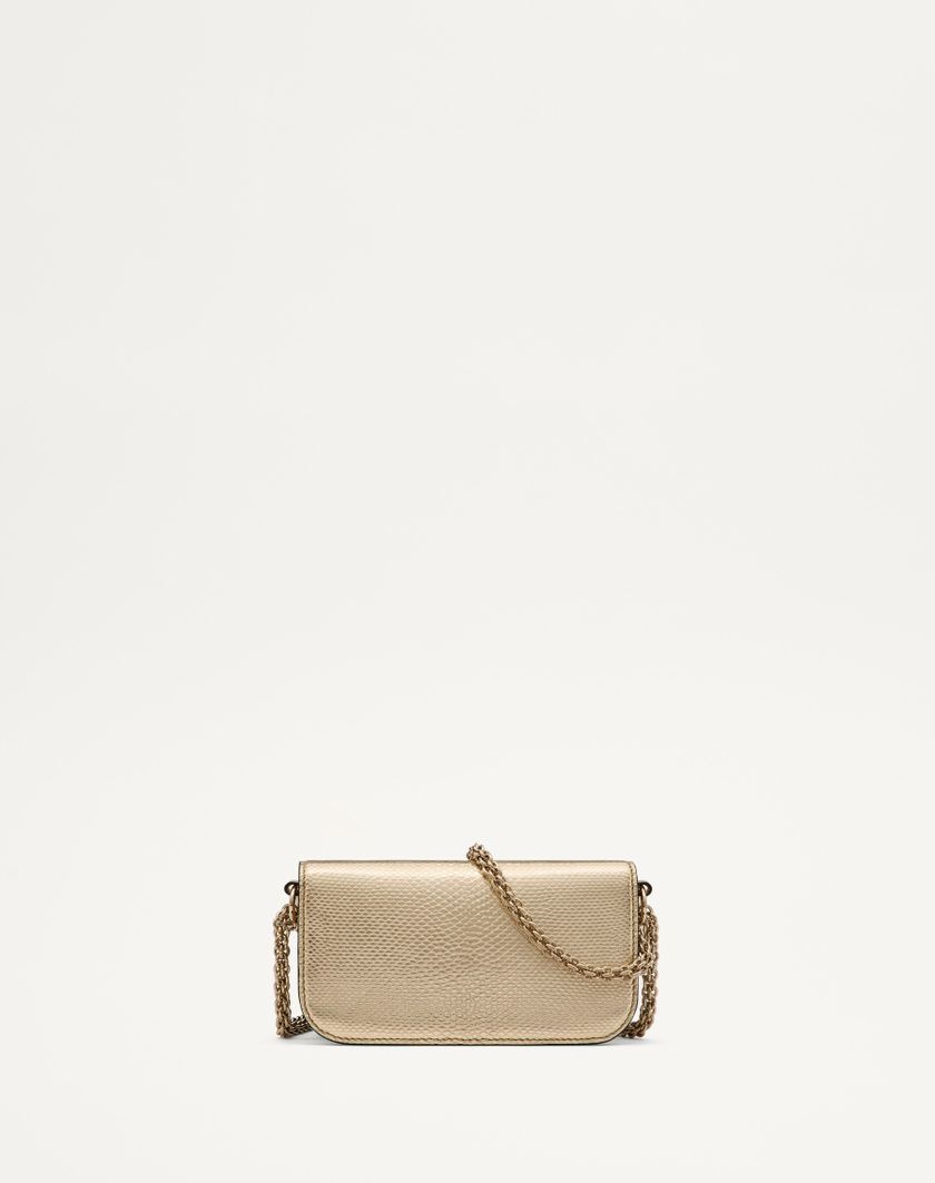 Valentino Handbags Borsa Piccola A Spalla Valentino Garavani Valentino Garavani Locò In Karung Metallizzato per Donna in Platino/beige/crystal Gold | Valentino IT Outlet