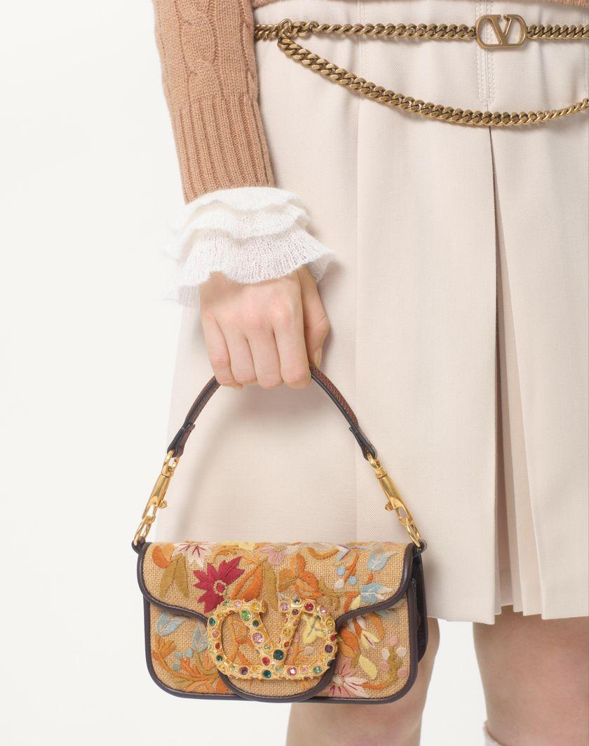 Valentino Handbags Borsa Piccola A Spalla Valentino Garavani Locò Ricamata Con Logo Gioiello per Donna in Multicolor/testa Di Moro/tabacco | Valentino IT Vendita Calda