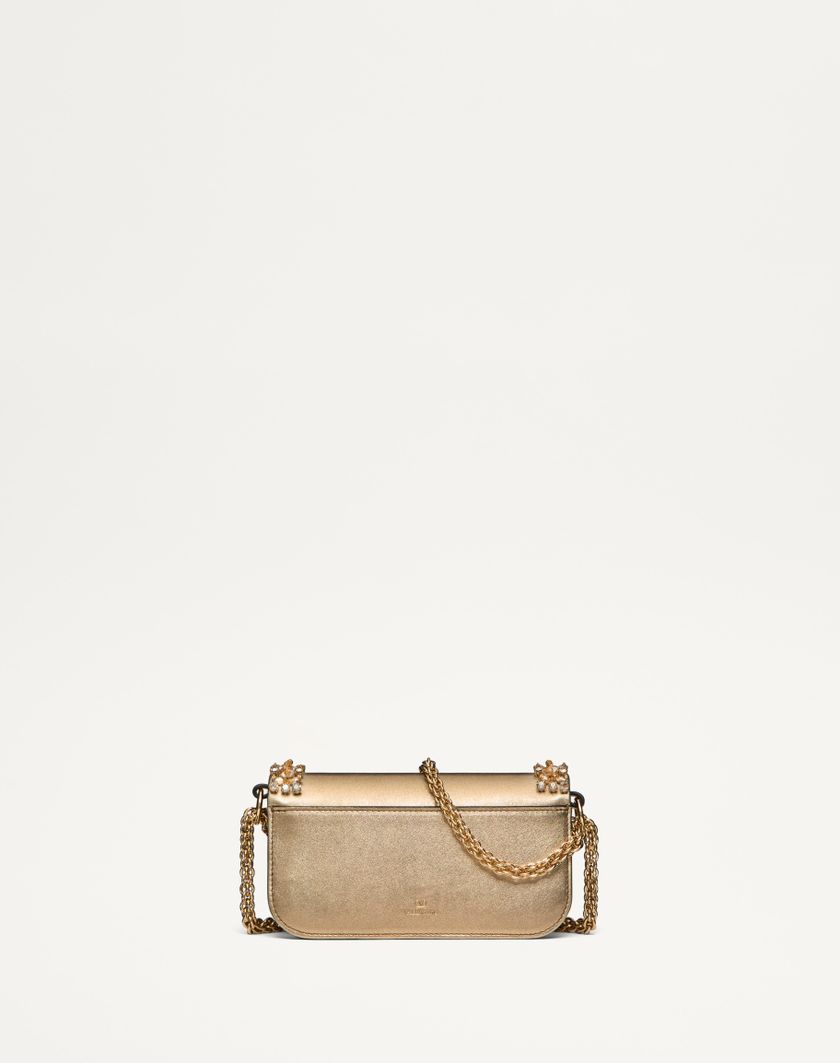 Valentino Handbags Borsa Piccola A Spalla Valentino Garavani Locò Ricamata per Donna in Crystal/oro | Valentino IT Negozio