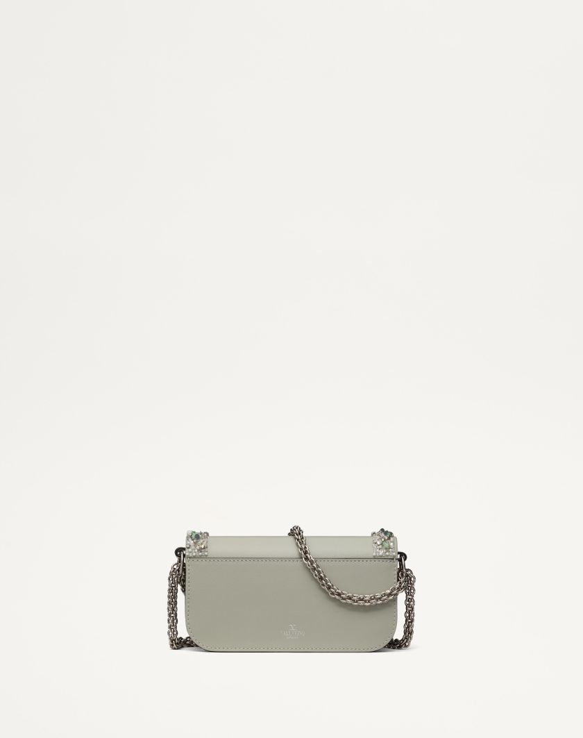 Valentino Handbags Borsa Piccola A Spalla Valentino Garavani Locò Ricamata per Donna in Crystal/grigio | Valentino IT In Saldo