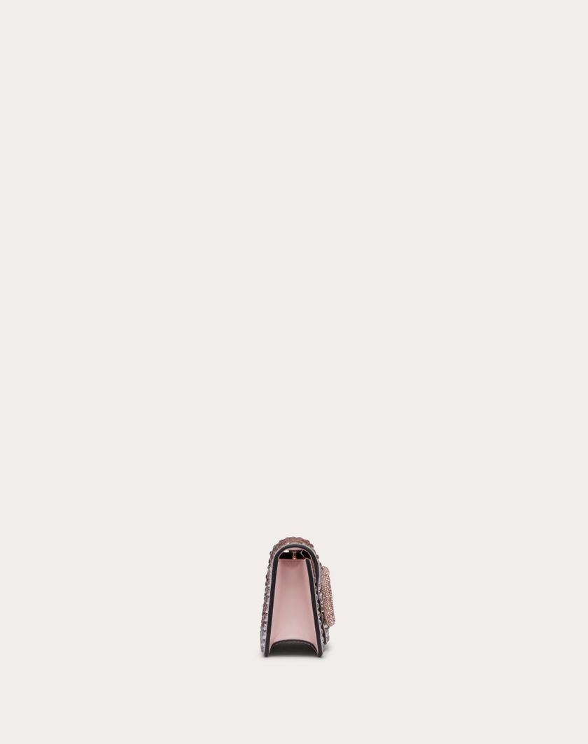 Valentino Handbags Borsa Piccola A Spalla Valentino Garavani Locò Con Strass per Donna in Crystal/rose Quartz/platino | Valentino IT Nuova