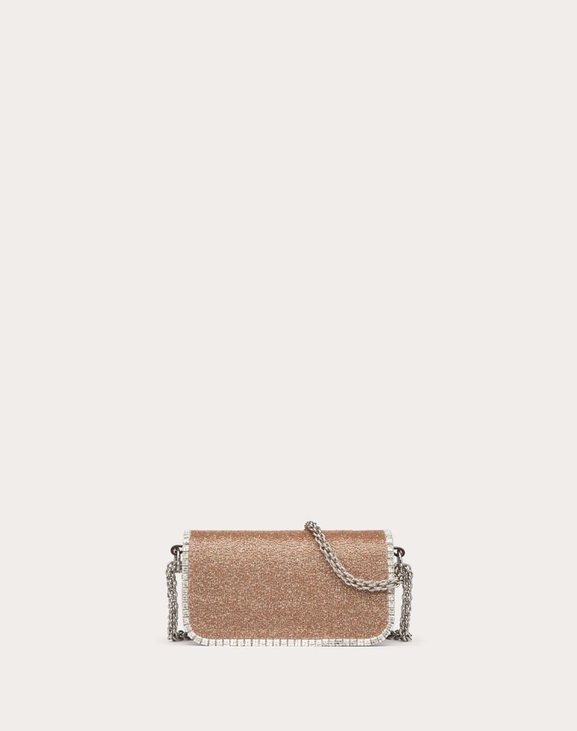 Valentino Handbags Borsa Piccola A Spalla Valentino Garavani Locò Ricamata per Donna in Crystal | Valentino IT 2025