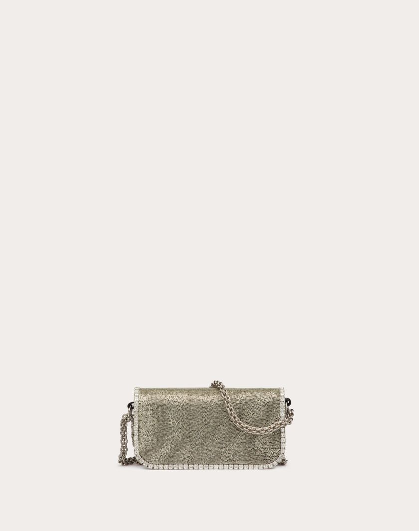 Valentino Handbags Borsa Piccola A Spalla Valentino Garavani Locò Ricamata per Donna in Silver/crystal | Valentino IT Italy