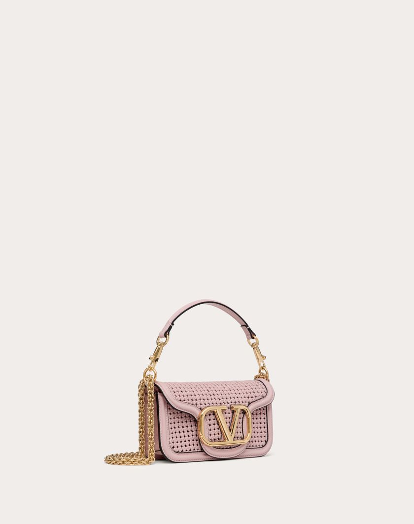 Valentino Handbags Borsa Piccola A Spalla Valentino Garavani Locò In Pelle Intrecciata per Donna in Rose Quartz | Valentino IT 2025