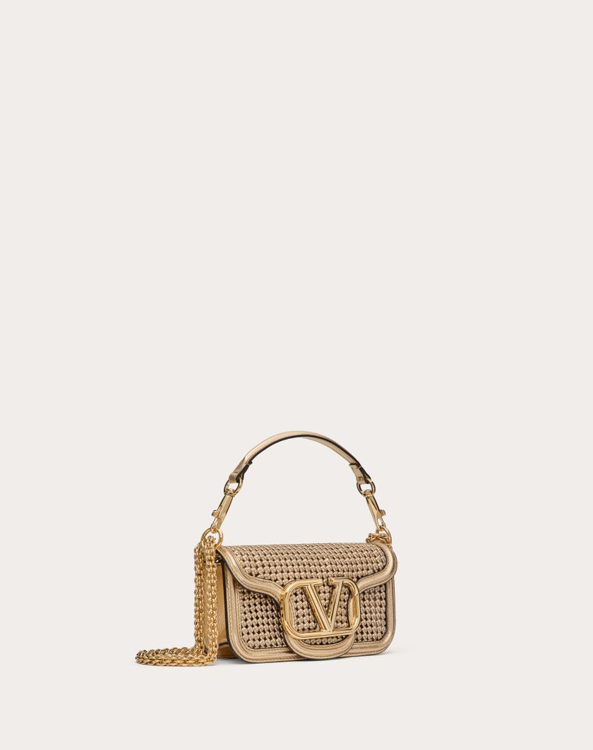 Valentino Handbags Borsa Piccola A Spalla Valentino Garavani Locò In Pelle Intrecciata Metallizzata per Donna in Oro | Valentino IT In Linea