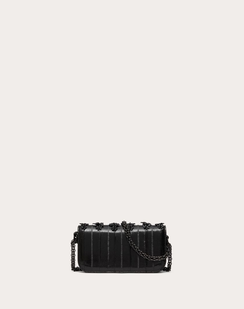 Valentino Handbags Borsa Piccola A Spalla Valentino Garavani Locò Ricamata In Anguilla per Donna in Nero | Valentino IT Nuovo