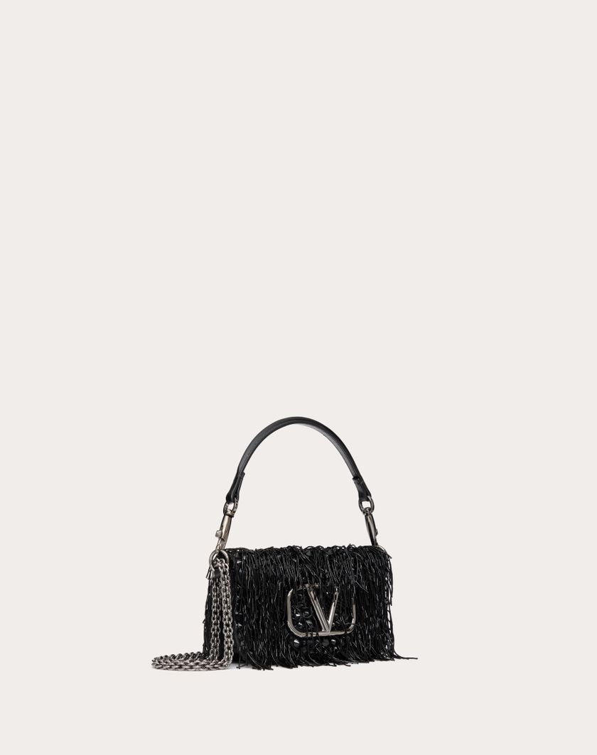 Valentino Handbags Borsa Piccola A Spalla Valentino Garavani Locò Ricamata per Donna in Nero | Valentino IT Qualità