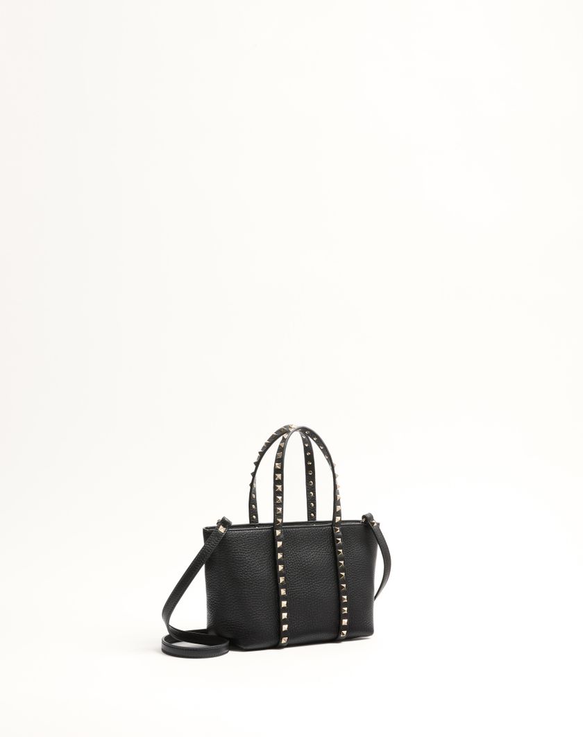 Valentino Handbags Borsa Shopping Piccola Valentino Garavani Rockstud In Vitello Granato per Donna in Light Ivory | Valentino IT Online