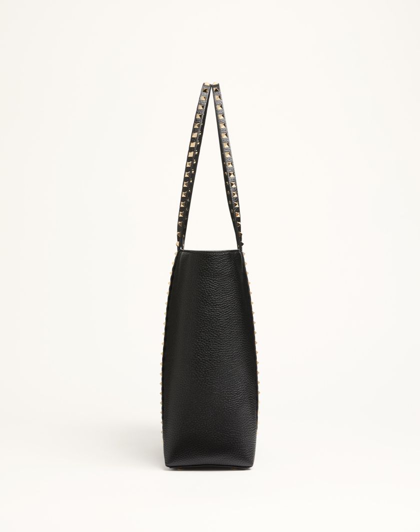 Valentino Handbags Borsa Shopping Valentino Garavani Rockstud In Vitello Granato per Donna in Nero | Valentino IT In Vendita