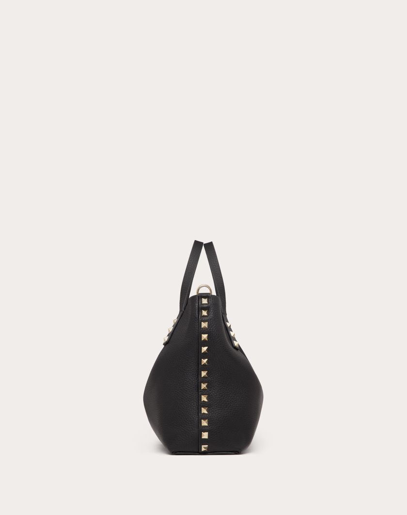 Valentino Handbags Borsa Piccola Rockstud In Vitello Granato Con Fodera A Contrasto per Donna in Nero/rose Quartz | Valentino IT Saldi