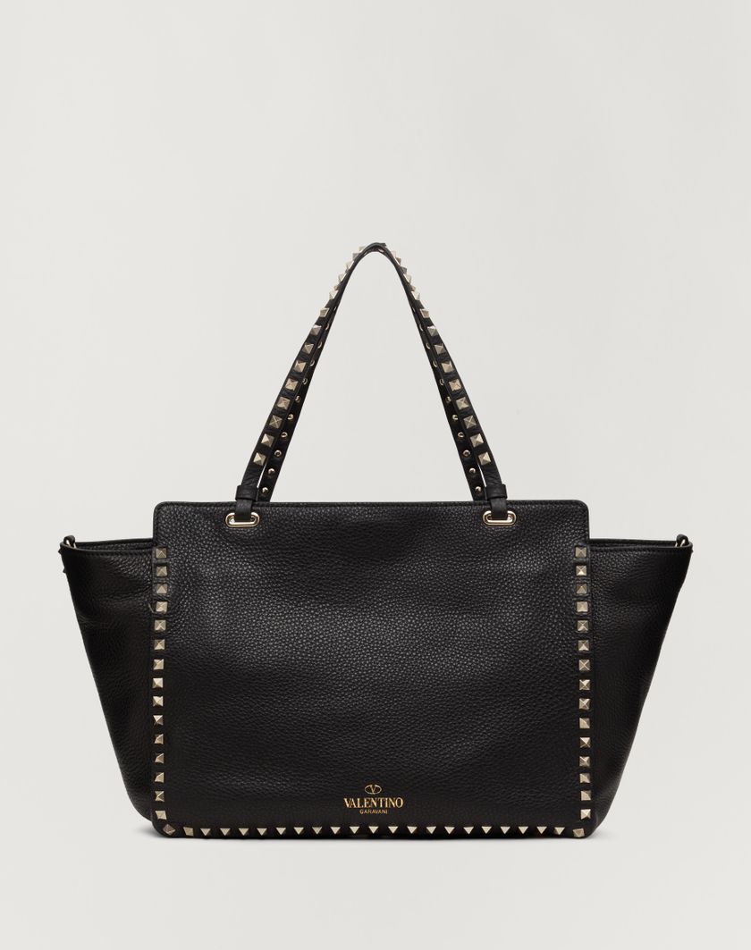 Valentino Handbags Borsa Media Rockstud In Vitello Granato per Donna in Nero | Valentino IT Hotsell